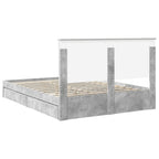 Storage Bed Concrete Grey 150 x 200 cm Engineered Wood