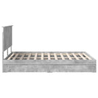 Storage Bed Concrete Grey 150 x 200 cm Engineered Wood