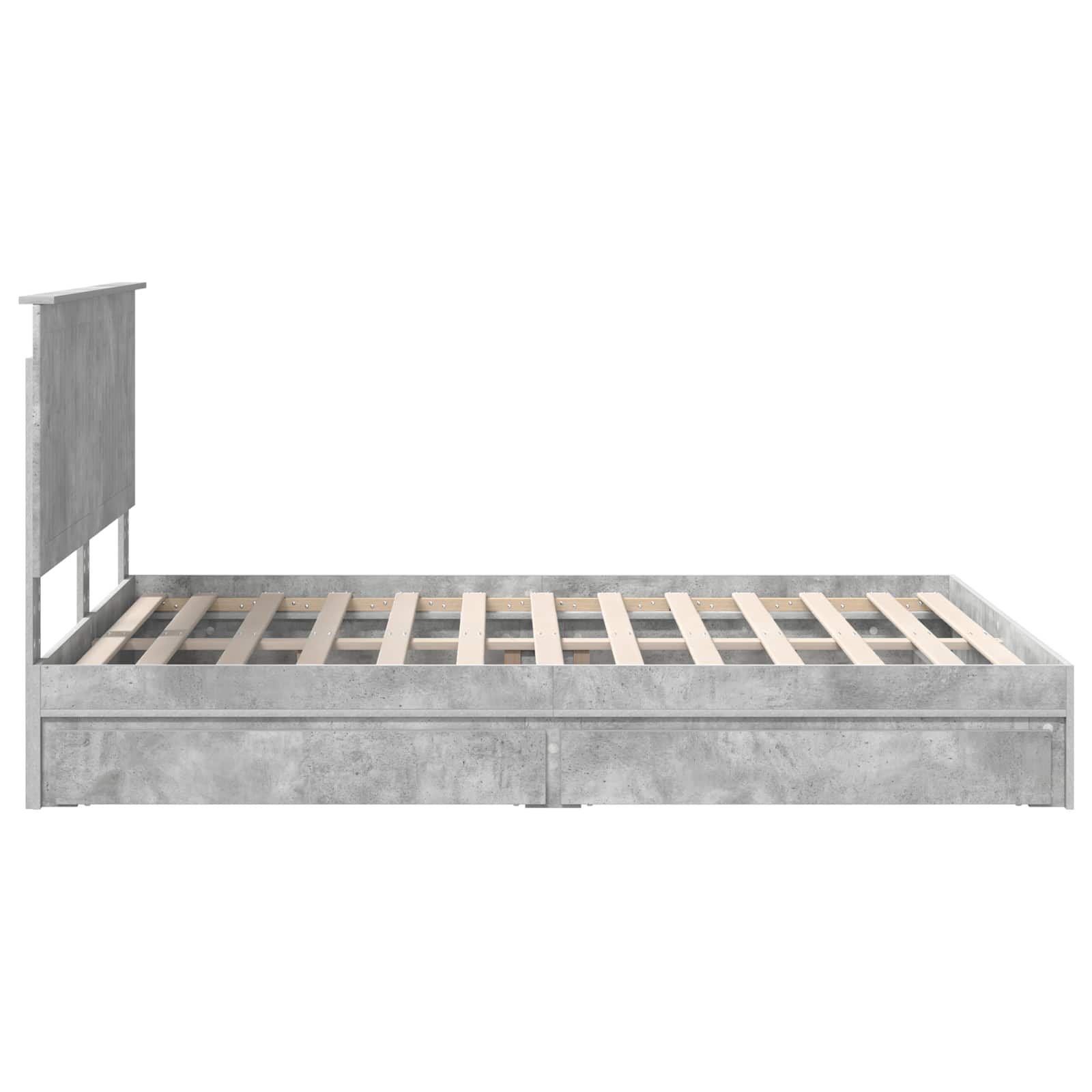 Storage Bed Concrete Grey 150 x 200 cm Engineered Wood