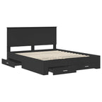 Bed Frame with Headboard Black 160 x 200 cm Engineered Wood