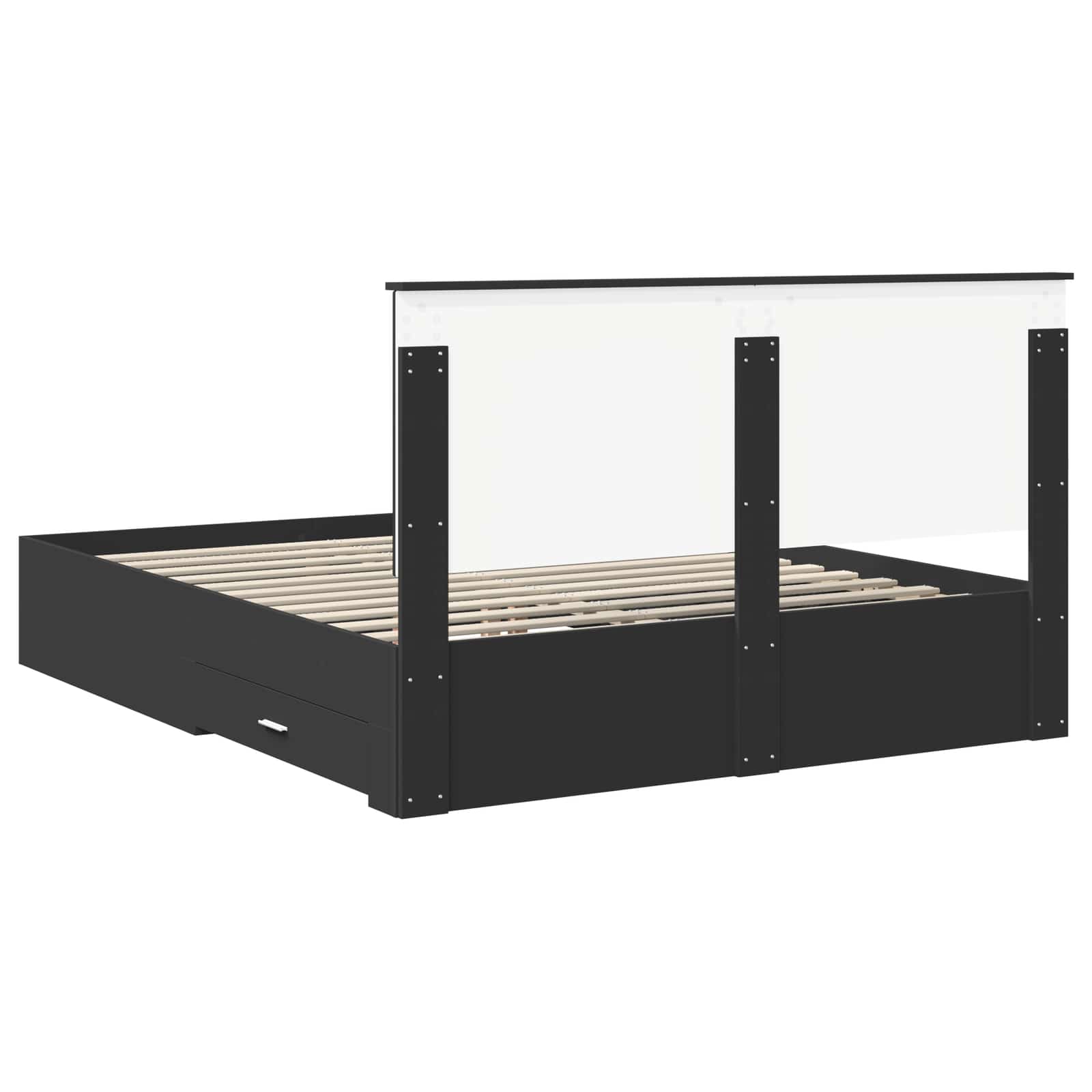 Bed Frame with Headboard Black 160 x 200 cm Engineered Wood