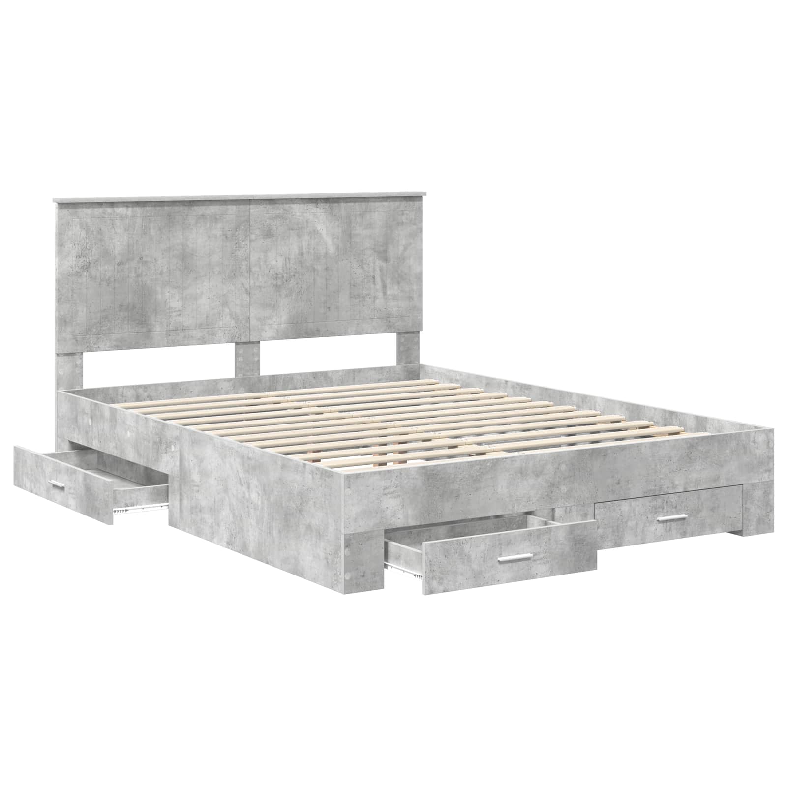 Bed Frame Concrete Grey 150 x 200 cm Engineered Wood