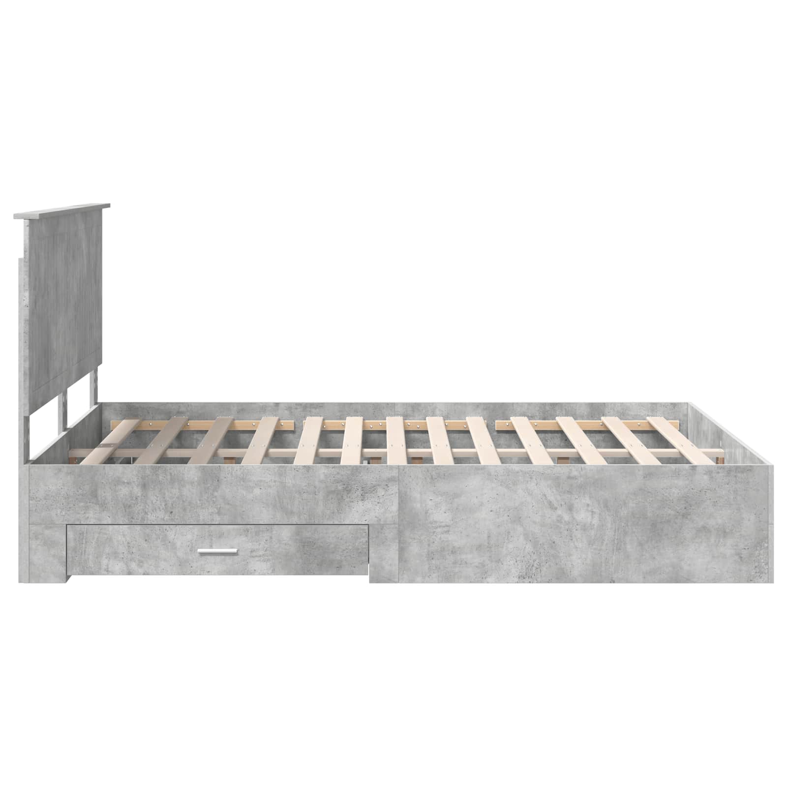 Bed Frame Concrete Grey 150 x 200 cm Engineered Wood