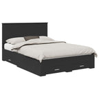 Bed Frame with Headboard Black 140 x 200 cm Engineered Wood