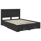 Bed Frame with Headboard Black 140 x 190 cm Engineered Wood
