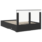 Bed Frame with Headboard Black 140 x 190 cm Engineered Wood