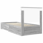 Bed Frame with Drawer Grey Sonoma 90 x 200 cm Engineered Wood