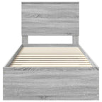 Bed Frame with Drawer Grey Sonoma 90 x 200 cm Engineered Wood