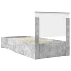 Bed Frame with Drawer Concrete Grey 90 x 190 cm Engineered Wood
