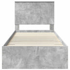 Bed Frame with Drawer Concrete Grey 90 x 190 cm Engineered Wood