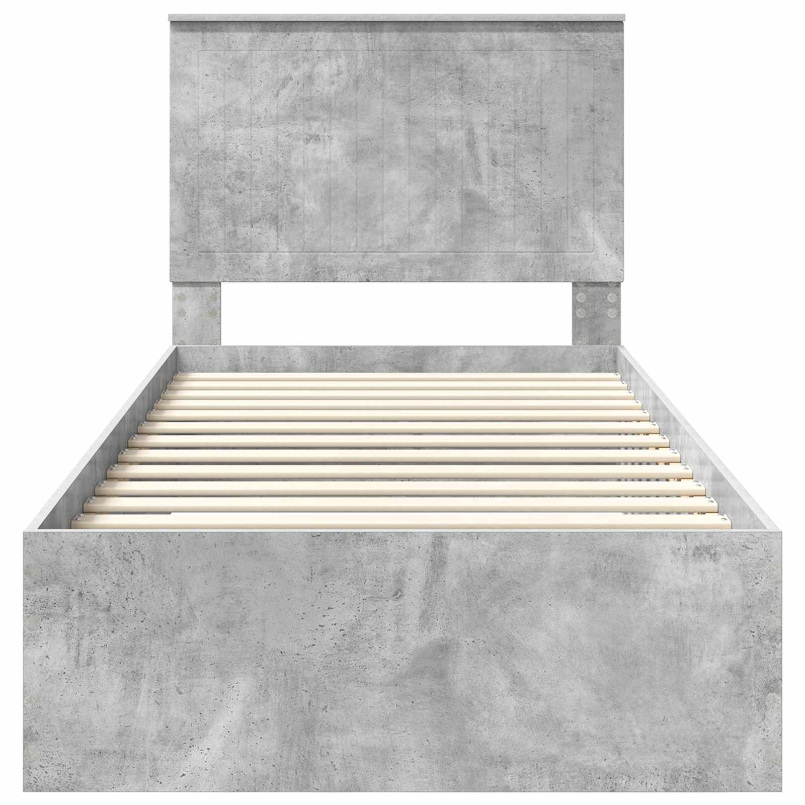 Bed Frame with Drawer Concrete Grey 90 x 190 cm Engineered Wood