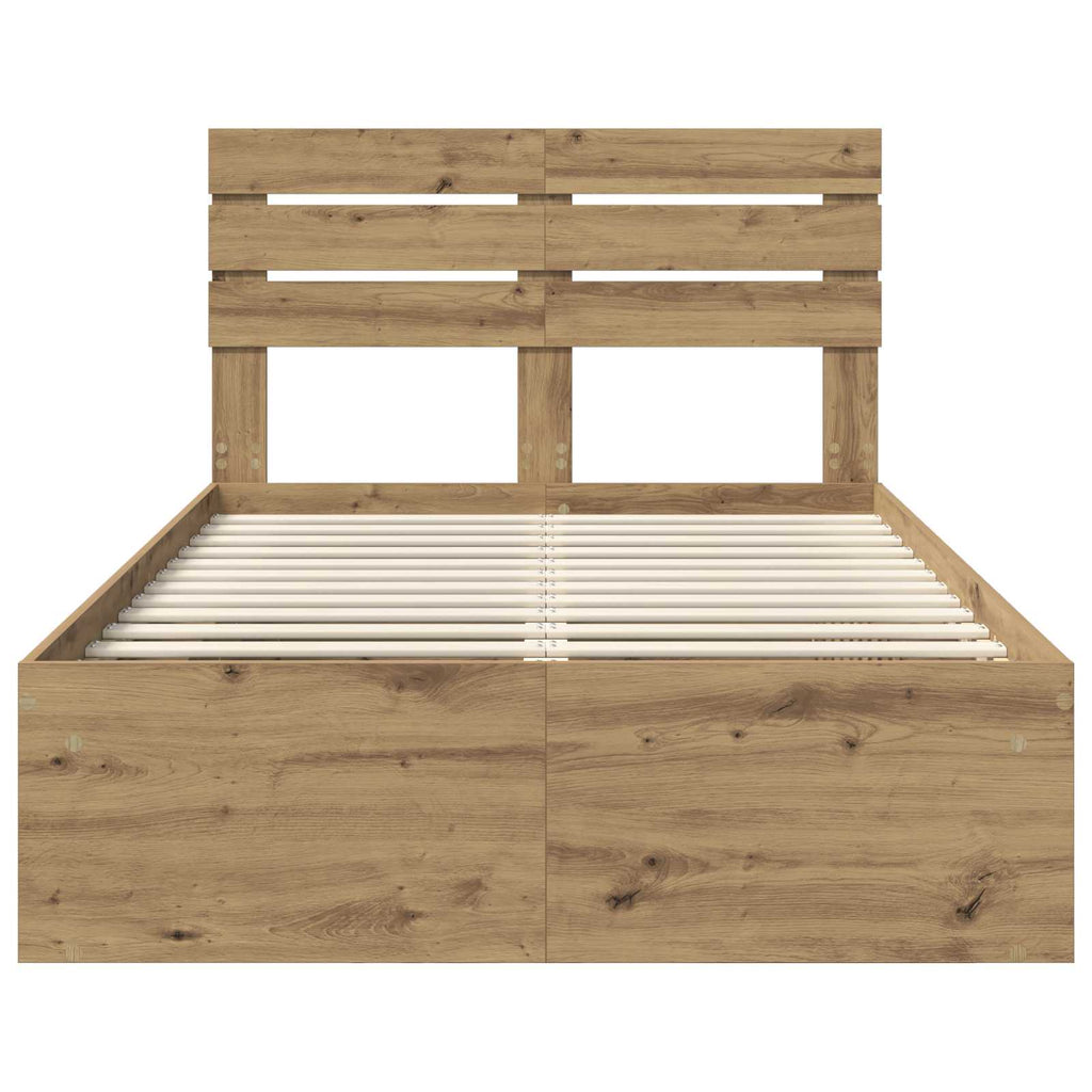 Bed Frame Artisian Oak 120 x 200 cm Solid Pine Wood