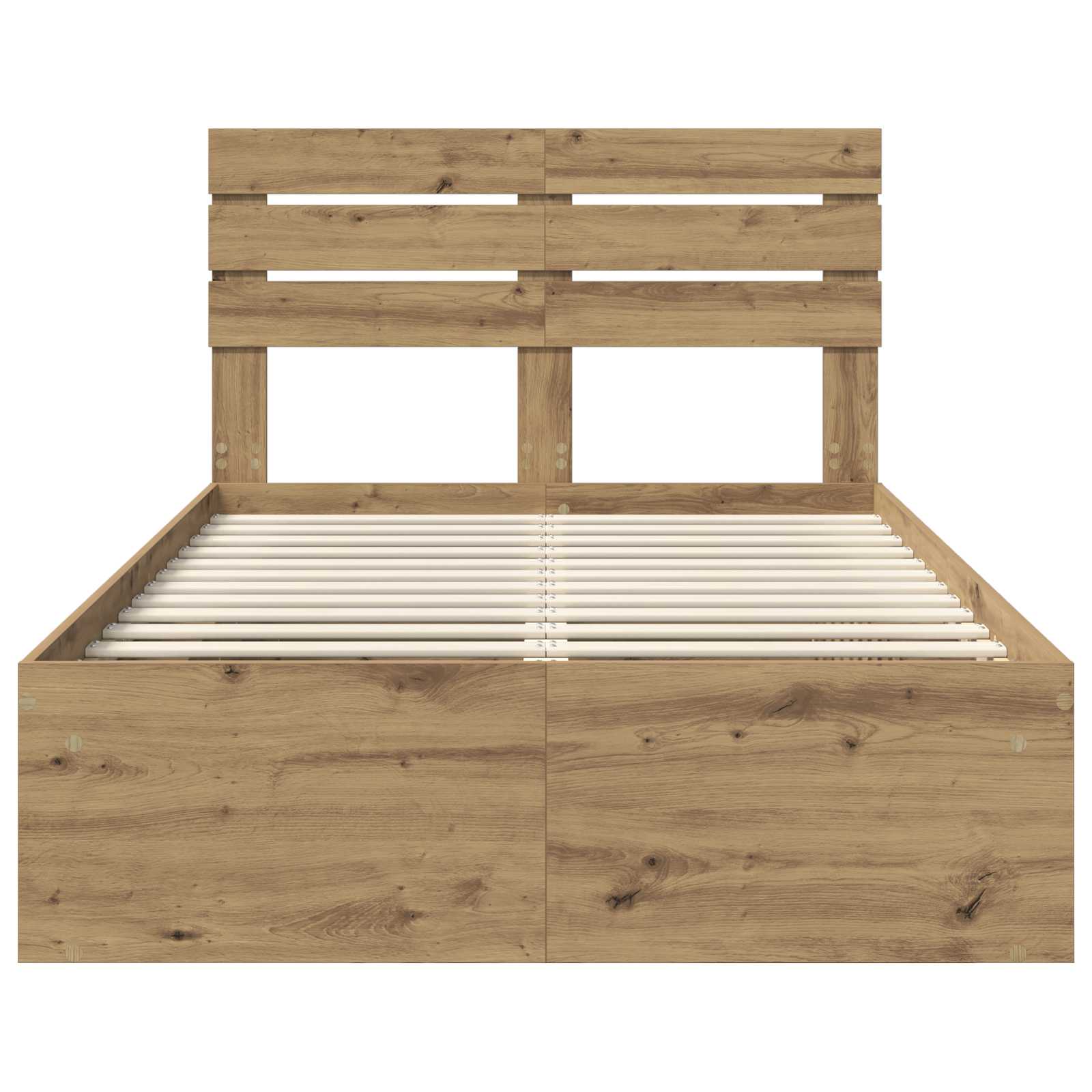 Bed Frame Artisian Oak 120 x 200 cm Solid Pine Wood