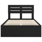 Bed Frame with Headboard Black 120 x 190 cm Solid Pine Wood