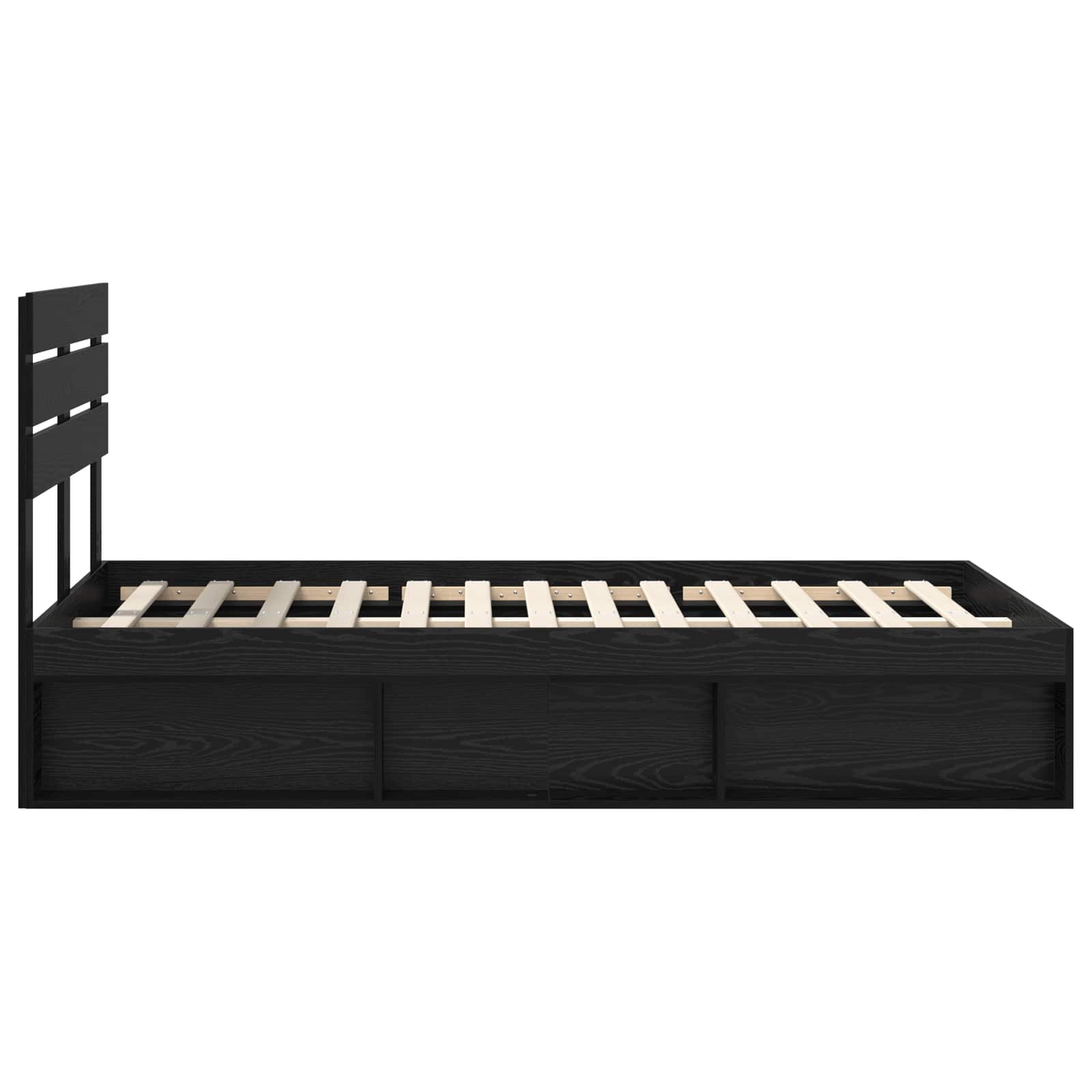 Bed Frame with Headboard Black 120 x 190 cm Solid Pine Wood