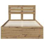 Bed Frame Artisian Oak 120 x 190 cm Solid Pine Wood