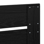 Bed Frame with Headboard Black 100 x 200 cm Solid Pine Wood