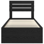 Bed Frame with Headboard Black 100 x 200 cm Solid Pine Wood