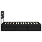 Bed Frame with Headboard Black 100 x 200 cm Solid Pine Wood
