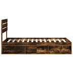 Bed Frame Smoked Oak 100 x 200 cm Solid Pine Wood