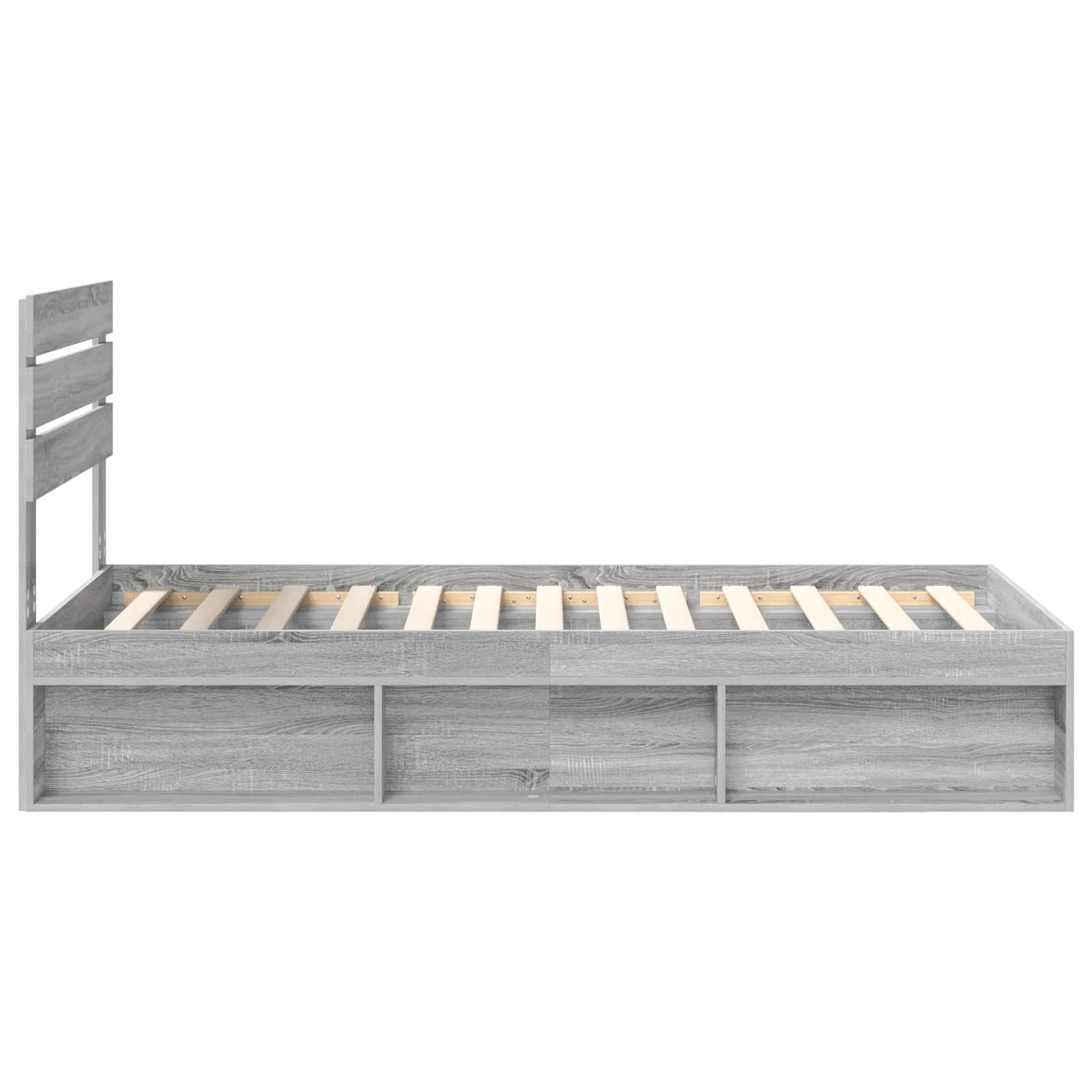 Bed Frame Grey Sonoma 90 x 200 cm Solid Pine Wood