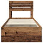 Bed Frame with Headboard Old Wood 90 x 200 cm Solid Pine Wood