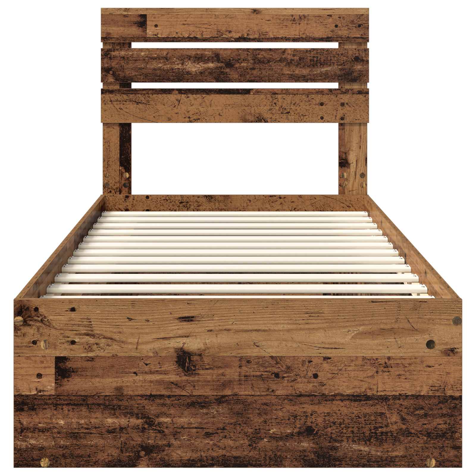 Bed Frame with Headboard Old Wood 90 x 190 cm Solid Pine Wood