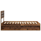 Bed Frame with Headboard Old Wood 90 x 190 cm Solid Pine Wood