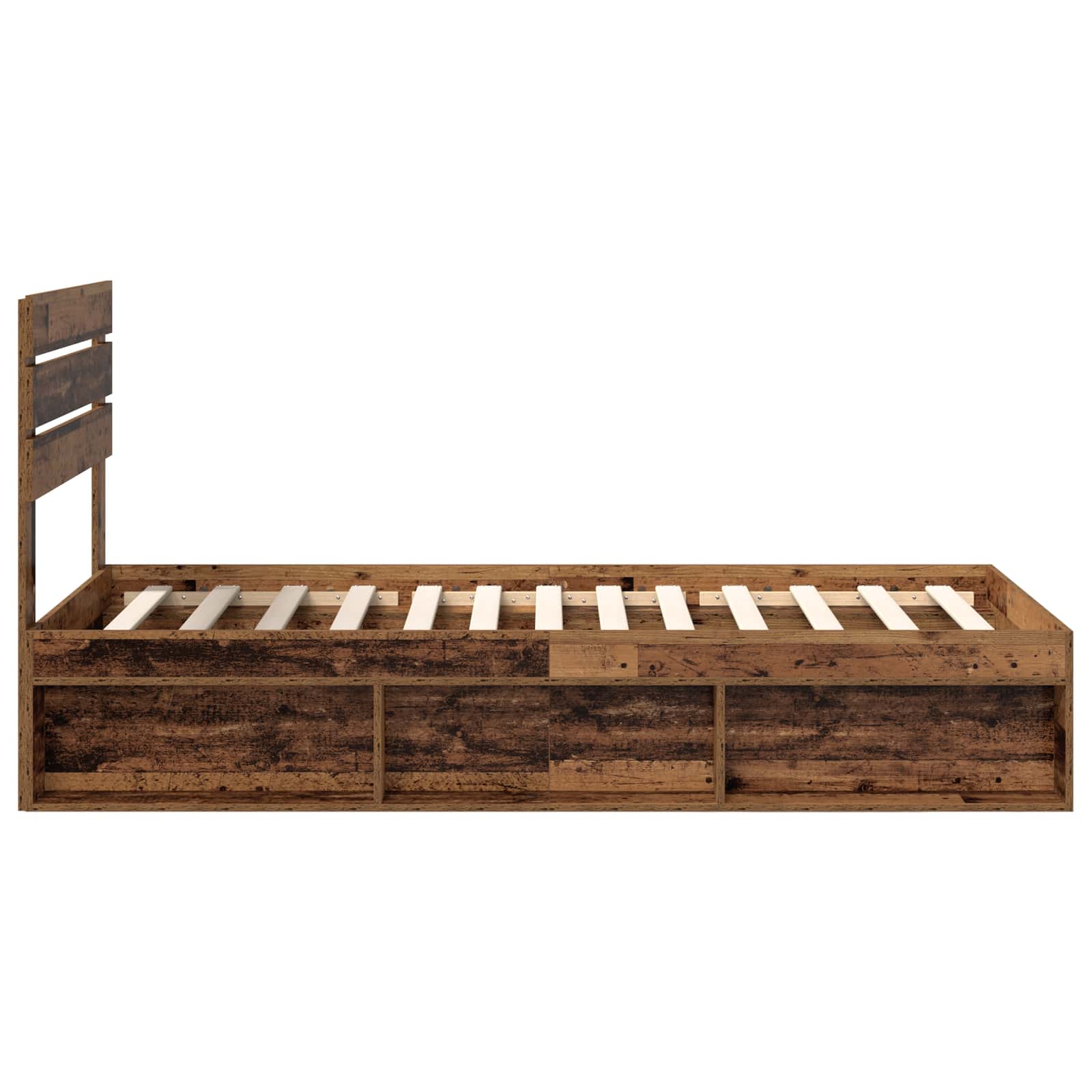 Bed Frame with Headboard Old Wood 90 x 190 cm Solid Pine Wood