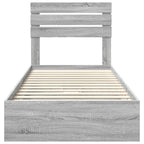 Storage Bed with Drawer Grey Sonoma 90 x 200 cm Engineered Wood