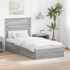 Storage Bed with Drawer Grey Sonoma 90 x 190 cm Engineered Wood