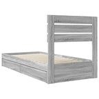 Storage Bed with Drawer Grey Sonoma 90 x 190 cm Engineered Wood