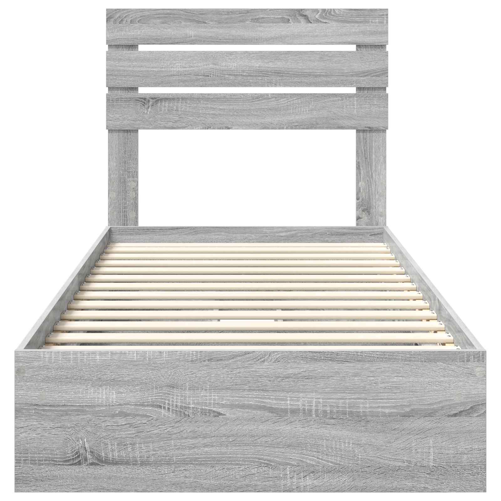Storage Bed with Drawer Grey Sonoma 90 x 190 cm Engineered Wood