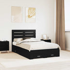 Bed Frame with Drawer with Headboard Manual Engineered Wood
