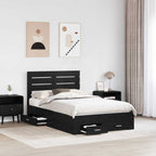 Bed Frame with Drawer with Headboard Manual Engineered Wood