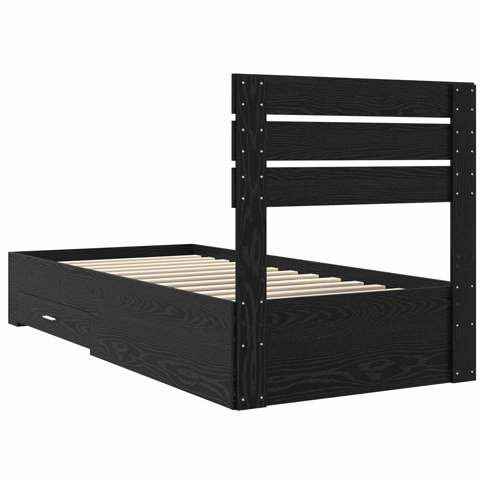 Bed Frame with Drawer with Headboard Manual Engineered Wood