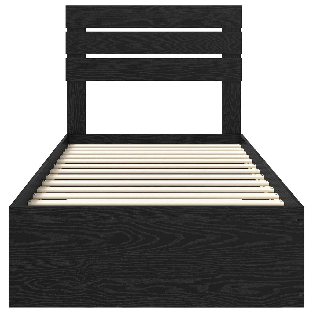 Bed Frame with Drawer with Headboard Manual Engineered Wood