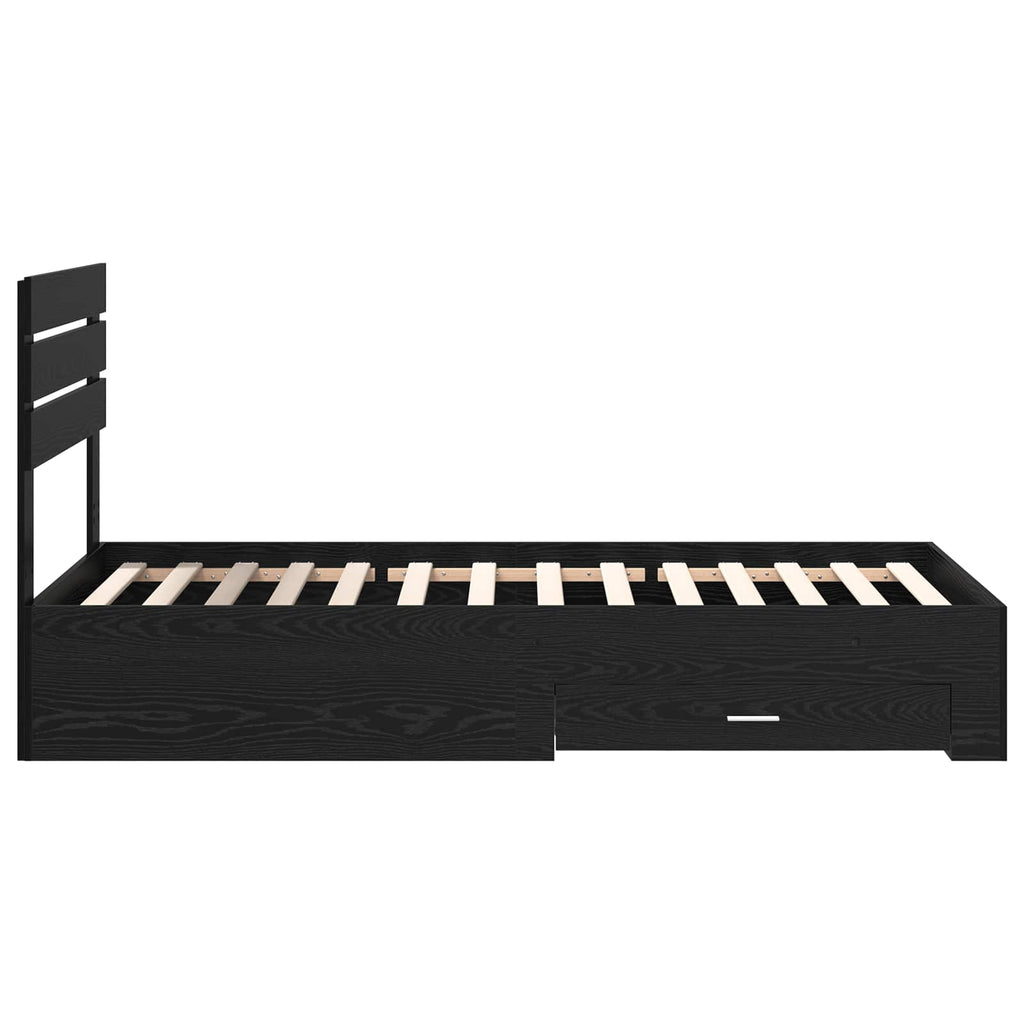 Bed Frame with Drawer with Headboard Manual Engineered Wood