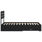 Bed Frame with Drawer with Headboard Manual Engineered Wood