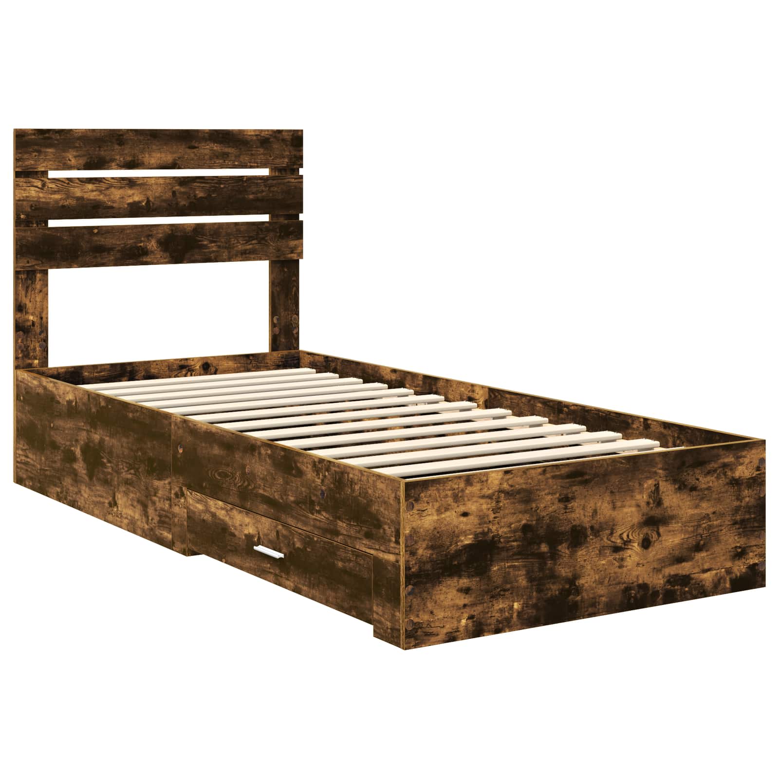 Bed Frame with Drawer with Headboard Manual Engineered Wood