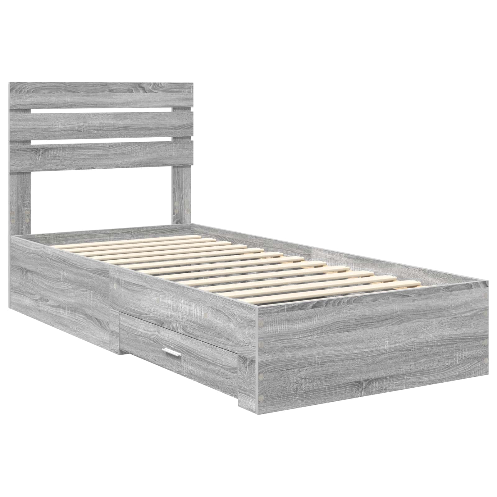 Bed Frame with Drawer with Headboard Manual Engineered Wood