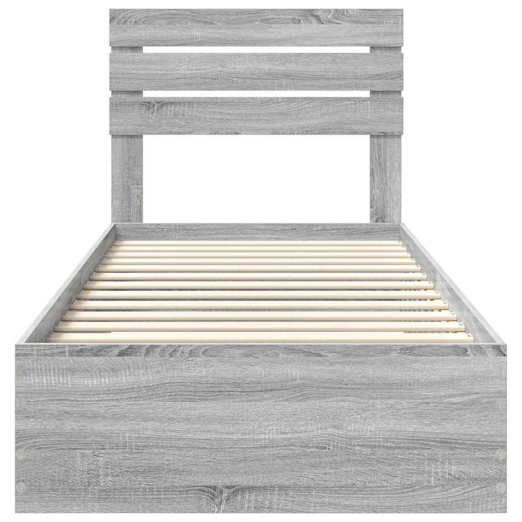 Bed Frame with Drawer with Headboard Manual Engineered Wood