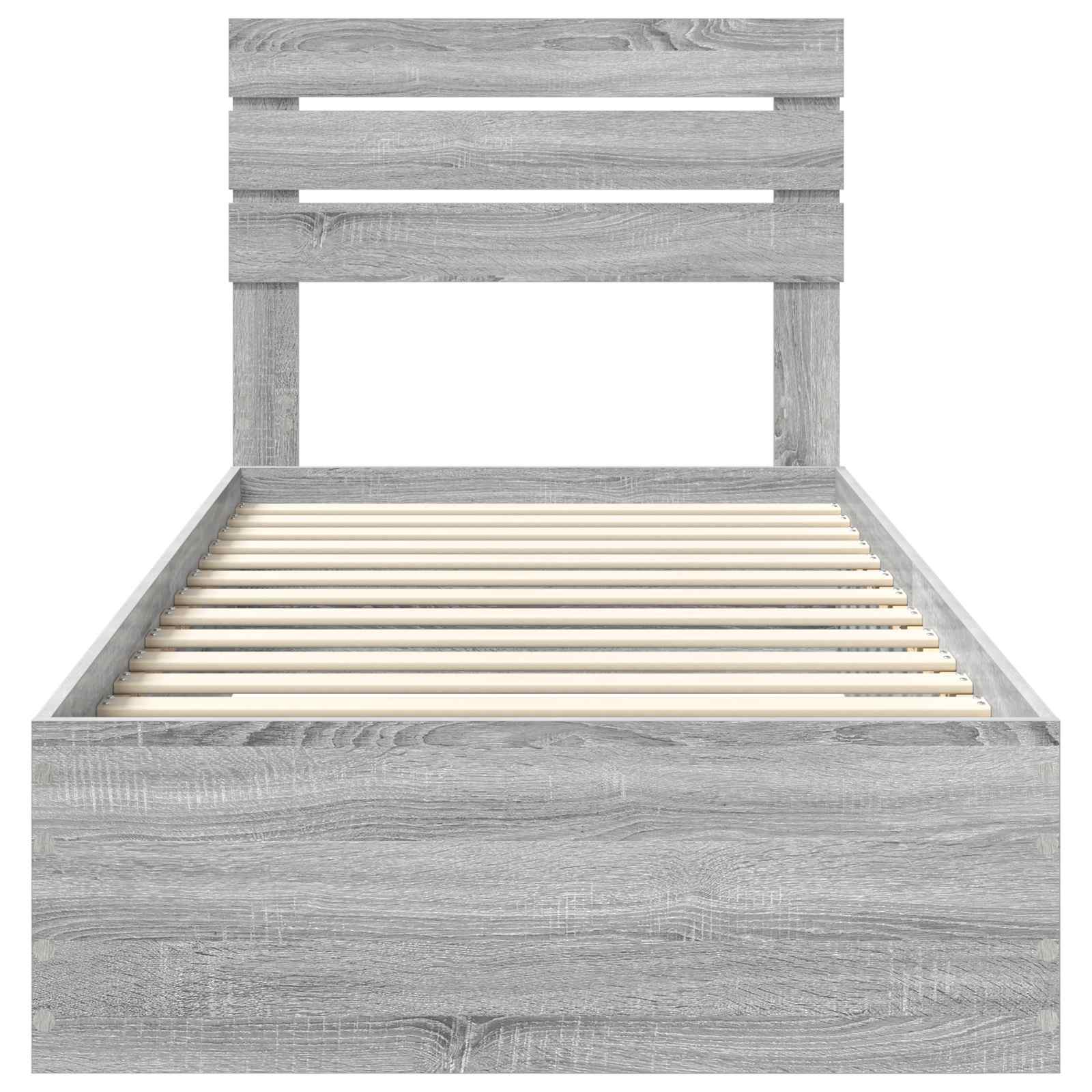 Bed Frame with Drawer with Headboard Manual Engineered Wood