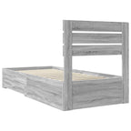 Bed Frame with Drawer with Headboard Manual Engineered Wood