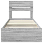 Bed Frame with Drawer with Headboard Manual Engineered Wood