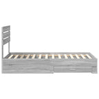 Bed Frame with Drawer with Headboard Manual Engineered Wood