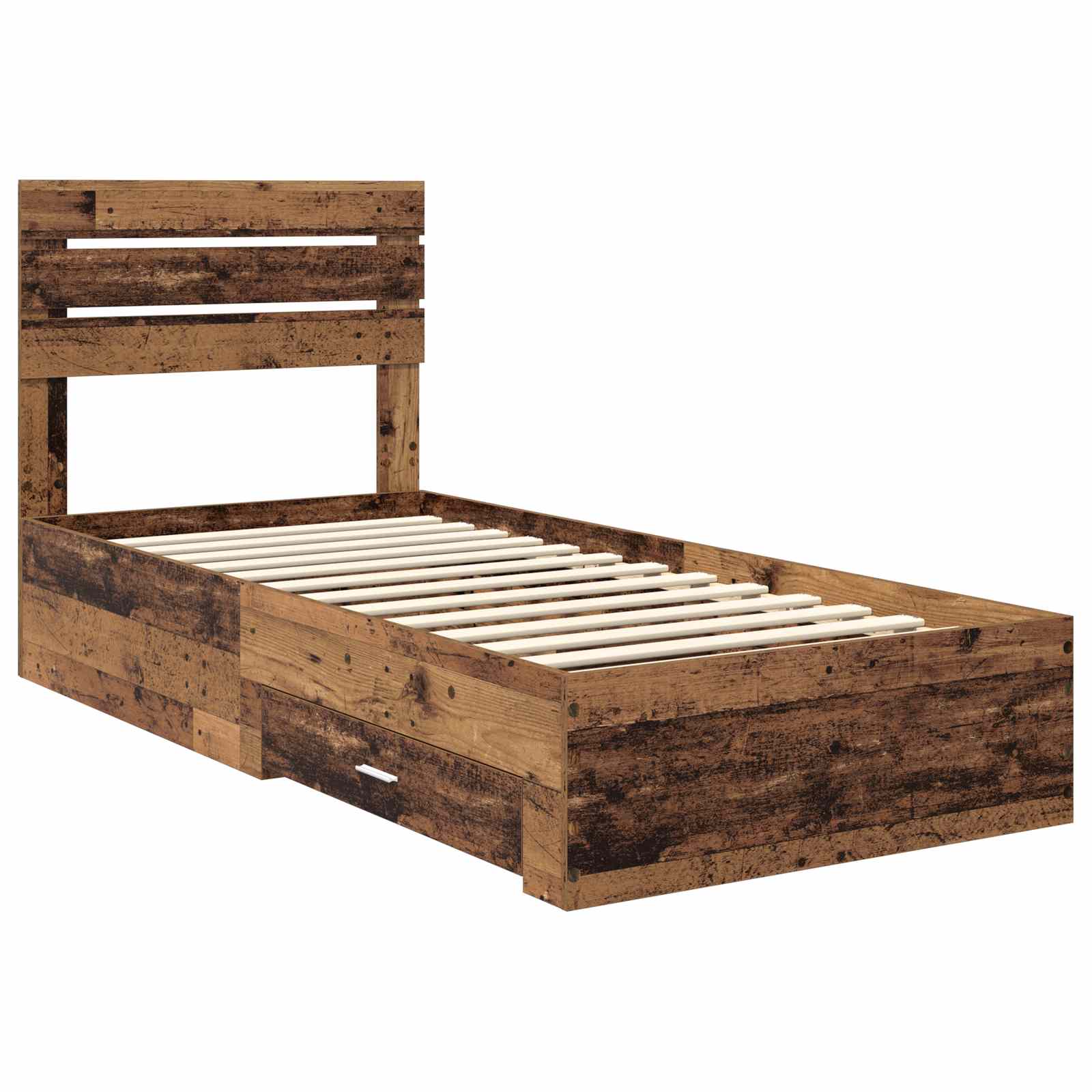 Bed Frame with Drawer with Headboard Manual Engineered Wood