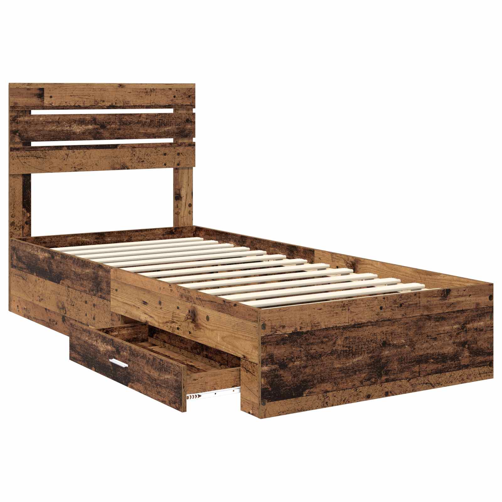 Bed Frame with Drawer with Headboard Manual Engineered Wood