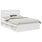Bed Frame with Headboard White 140 x 200 cm Solid Pine Wood
