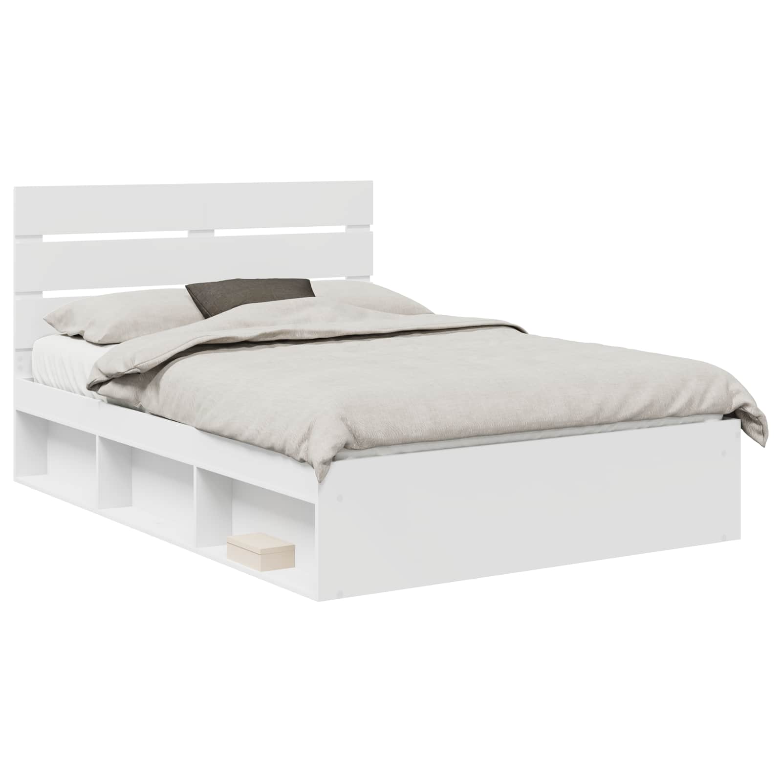Bed Frame with Headboard White 140 x 200 cm Solid Pine Wood